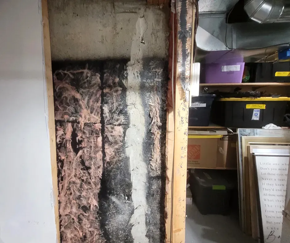 Insulation Removed for Foundation Waterproofing in Scranton, PA