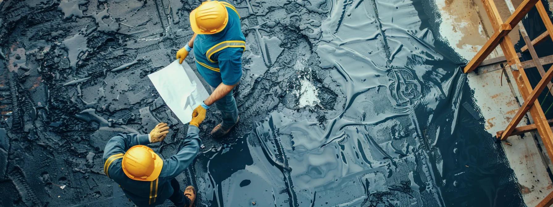 Professional waterproofing contractors discussing project details in Scranton.