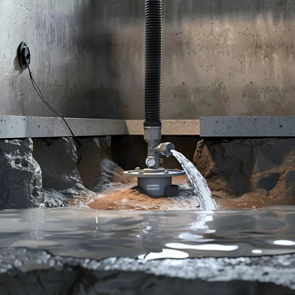 Sump pump installation in a basement, showcasing its functionality and importance